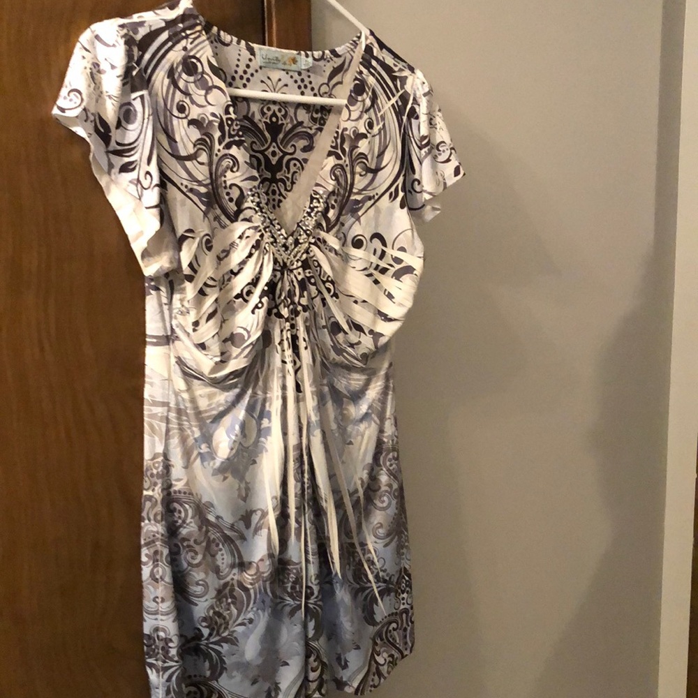 A v- neck top,white background